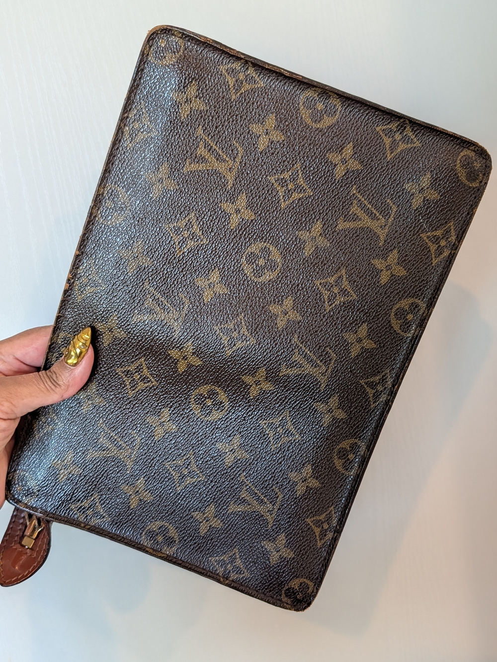 Louis Vuitton Vintage Monogram Canvas Clutch - Brown/Gold - Picture 2 of 11